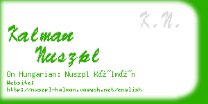 kalman nuszpl business card